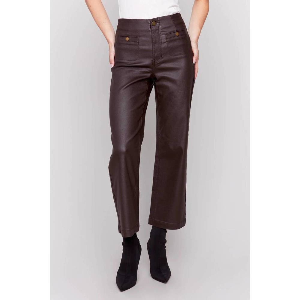 NEW CHARLIE B wax flare pant in mocha
